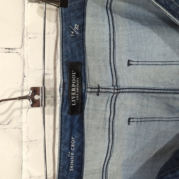 Liverpool The Skinny Crop Jeans 14/32 Dark Wash Raw Hem - Picture 4 of 6
